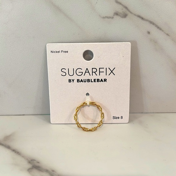 NEW Baublebar sugarfix nickel free gold color ring sz 8 - Picture 1 of 3
